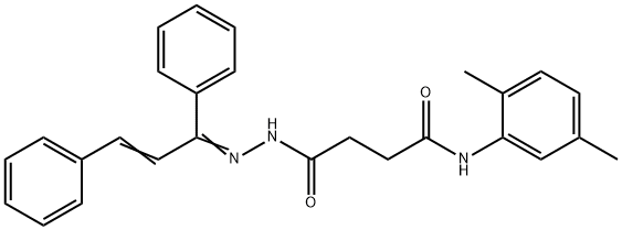 N-(2,5-dimethylphenyl)-4-[2-(1,3-diphenyl-2-propen-1-ylidene)hydrazino]-4-oxobutanamide Struktur