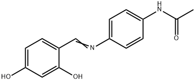 N-{4-[(2,4-dihydroxybenzylidene)amino]phenyl}acetamide Struktur