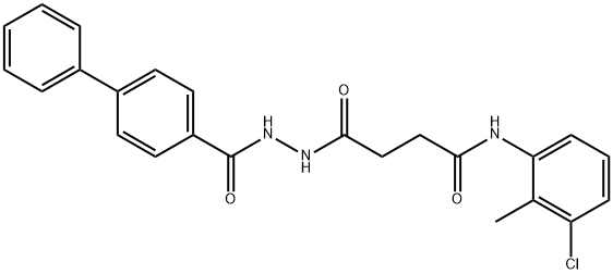 4-[2-(4-biphenylylcarbonyl)hydrazino]-N-(3-chloro-2-methylphenyl)-4-oxobutanamide Struktur