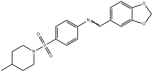 N-(1,3-benzodioxol-5-ylmethylene)-4-[(4-methyl-1-piperidinyl)sulfonyl]aniline Struktur