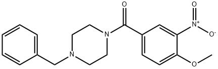 (4-benzylpiperazin-1-yl)-(4-methoxy-3-nitrophenyl)methanone Struktur