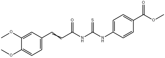 methyl 4-[({[3-(3,4-dimethoxyphenyl)acryloyl]amino}carbonothioyl)amino]benzoate Struktur