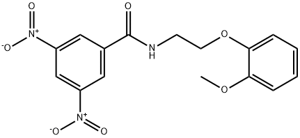 N-[2-(2-methoxyphenoxy)ethyl]-3,5-dinitrobenzamide Struktur