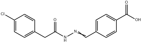 4-[(E)-{2-[(4-chlorophenyl)acetyl]hydrazinylidene}methyl]benzoic acid Struktur