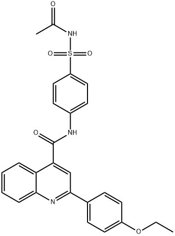 N-[4-(acetylsulfamoyl)phenyl]-2-(4-ethoxyphenyl)quinoline-4-carboxamide Struktur