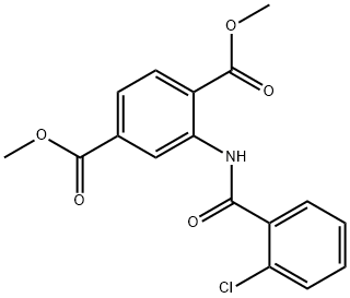 dimethyl 2-[(2-chlorobenzoyl)amino]benzene-1,4-dicarboxylate Struktur