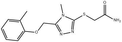 2-({4-methyl-5-[(2-methylphenoxy)methyl]-4H-1,2,4-triazol-3-yl}sulfanyl)acetamide Struktur