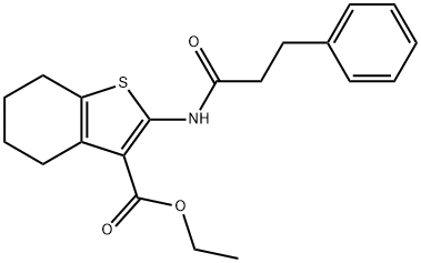 ethyl 2-(3-phenylpropanamido)-4,5,6,7-tetrahydrobenzo[b]thiophene-3-carboxylate Struktur