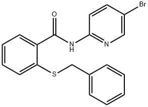 2-benzylsulfanyl-N-(5-bromopyridin-2-yl)benzamide Struktur