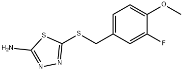 5-(3-Fluoro-4-methoxy-benzylsulfanyl)-[1,3,4]thiadiazol-2-ylamine Struktur