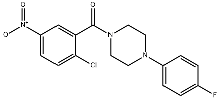 (2-chloro-5-nitrophenyl)-[4-(4-fluorophenyl)piperazin-1-yl]methanone Struktur