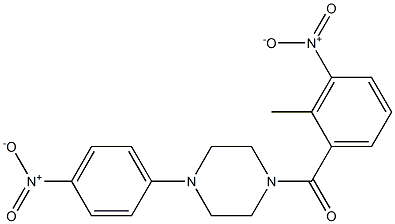 (2-methyl-3-nitrophenyl)-[4-(4-nitrophenyl)piperazin-1-yl]methanone Struktur