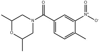 (2,6-dimethylmorpholin-4-yl)-(4-methyl-3-nitrophenyl)methanone Struktur