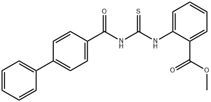 methyl 2-({[(4-biphenylylcarbonyl)amino]carbonothioyl}amino)benzoate Struktur