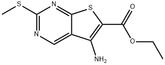 ethyl 5-amino-2-(methylthio)thieno[2,3-d]pyrimidine-6-carboxylate Struktur