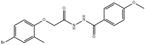 N'-[(4-bromo-2-methylphenoxy)acetyl]-4-methoxybenzohydrazide Struktur