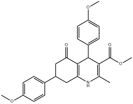 methyl 4,7-bis(4-methoxyphenyl)-2-methyl-5-oxo-1,4,5,6,7,8-hexahydroquinoline-3-carboxylate Struktur