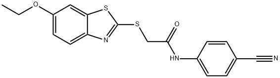 N-(4-cyanophenyl)-2-[(6-ethoxy-1,3-benzothiazol-2-yl)sulfanyl]acetamide Struktur