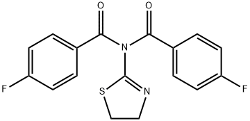 N-(4,5-dihydro-1,3-thiazol-2-yl)-4-fluoro-N-(4-fluorobenzoyl)benzamide Struktur