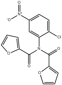 N-(2-chloro-5-nitrophenyl)-N-(furan-2-carbonyl)furan-2-carboxamide Struktur