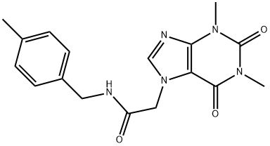 2-(1,3-dimethyl-2,6-dioxopurin-7-yl)-N-[(4-methylphenyl)methyl]acetamide Struktur