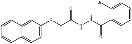 2-bromo-N'-[(2-naphthyloxy)acetyl]benzohydrazide Struktur