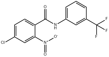 4-chloro-2-nitro-N-[3-(trifluoromethyl)phenyl]benzamide Struktur