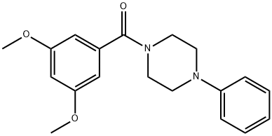 (3,5-dimethoxyphenyl)(4-phenylpiperazin-1-yl)methanone Struktur