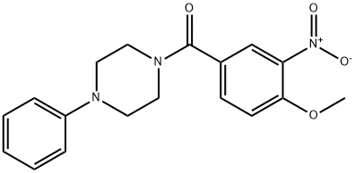 (4-methoxy-3-nitrophenyl)(4-phenylpiperazin-1-yl)methanone Struktur