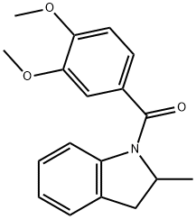 (3,4-Dimethoxy-phenyl)-(2-methyl-2,3-dihydro-indol-1-yl)-methanone Struktur