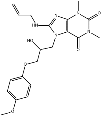 8-(allylamino)-7-(2-hydroxy-3-(4-methoxyphenoxy)propyl)-1,3-dimethyl-3,7-dihydro-1H-purine-2,6-dione Struktur