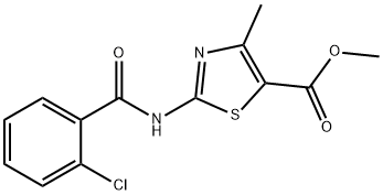 methyl 2-[(2-chlorobenzoyl)amino]-4-methyl-1,3-thiazole-5-carboxylate Struktur