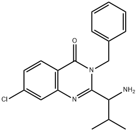 2-(1-Amino-2-methylpropyl)-3-benzyl-7-chloroquinazolin-4(3H)-one Struktur