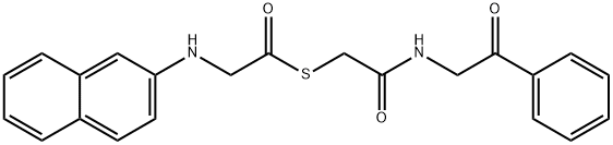 S-{2-oxo-2-[(2-oxo-2-phenylethyl)amino]ethyl} (naphthalen-2-ylamino)ethanethioate Struktur