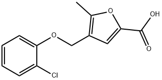 4-[(2-chlorophenoxy)methyl]-5-methylfuran-2-carboxylic acid Struktur