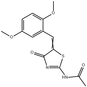 N-[(5Z)-5-[(2,5-dimethoxyphenyl)methylidene]-4-oxo-1,3-thiazol-2-yl]acetamide Struktur