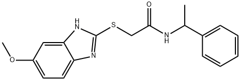 2-[(5-methoxy-1H-benzimidazol-2-yl)sulfanyl]-N-(1-phenylethyl)acetamide Struktur