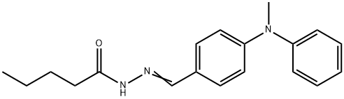 N-[(E)-[4-(N-methylanilino)phenyl]methylideneamino]pentanamide Struktur