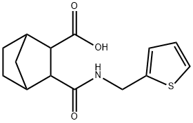 2-(thiophen-2-ylmethylcarbamoyl)bicyclo[2.2.1]heptane-3-carboxylic acid Struktur