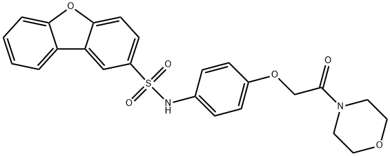 N-[4-(2-morpholin-4-yl-2-oxoethoxy)phenyl]dibenzofuran-2-sulfonamide Struktur