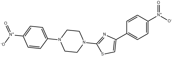 1-(4-nitrophenyl)-4-[4-(4-nitrophenyl)-1,3-thiazol-2-yl]piperazine Struktur