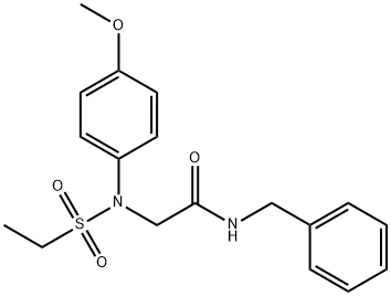 N-benzyl-2-(N-ethylsulfonyl-4-methoxyanilino)acetamide Struktur