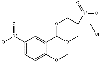 [2-(2-methoxy-5-nitrophenyl)-5-nitro-1,3-dioxan-5-yl]methanol Struktur