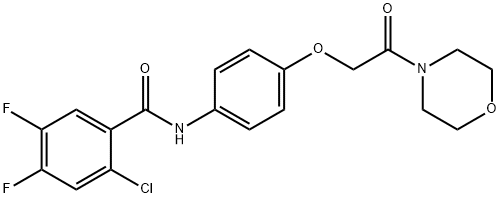 2-chloro-4,5-difluoro-N-[4-(2-morpholin-4-yl-2-oxoethoxy)phenyl]benzamide Struktur