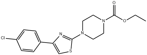 4-[4-(4-Chloro-phenyl)-thiazol-2-yl]-piperazine-1-carboxylic acid ethyl ester Struktur