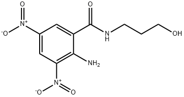 2-amino-N-(3-hydroxypropyl)-3,5-dinitrobenzamide Struktur