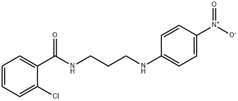 2-chloro-N-{3-[(4-nitrophenyl)amino]propyl}benzamide Struktur