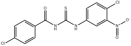 4-chloro-N-{[(4-chloro-3-nitrophenyl)amino]carbonothioyl}benzamide Struktur