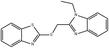 2-(1-Ethyl-1H-benzoimidazol-2-ylmethylsulfanyl)-benzothiazole Struktur