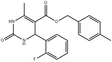 4-methylbenzyl 4-(2-fluorophenyl)-6-methyl-2-oxo-1,2,3,4-tetrahydropyrimidine-5-carboxylate Struktur